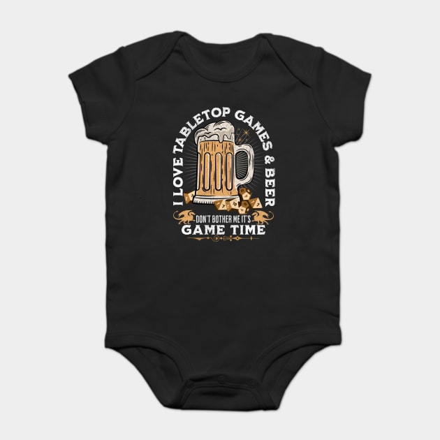 I love Tabletop Games and Beer Distressed Look. Baby Bodysuit by Joaddo